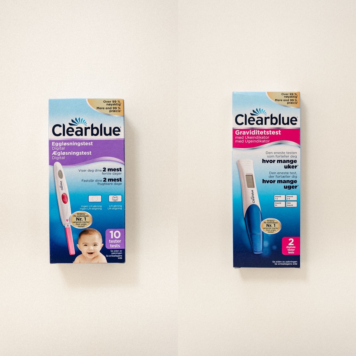 snave Tilfredsstille mangel Clearblue Digital Ægløsningstest 10 stk.+ Clearblue Digital Graviditet –  Gravidtid