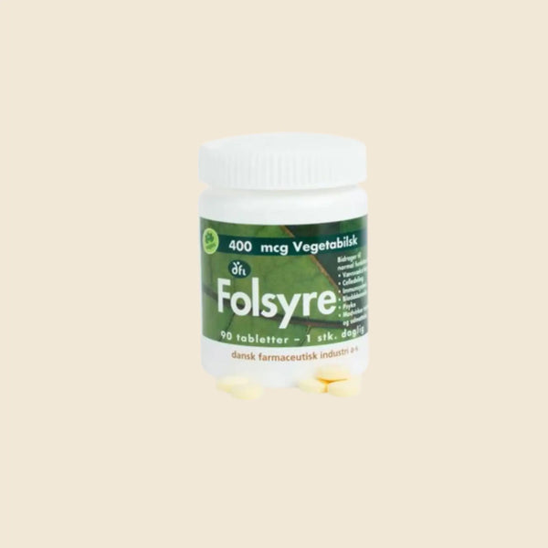 DFI  Folsyre 400 mcg -  til før og under graviditet. 90 tabletter
