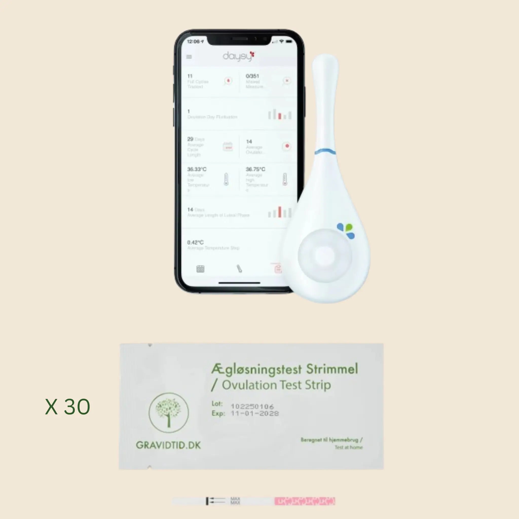 PCOS Premium Kit – Daysy Cycle Computer + 30 Ovulation Tests