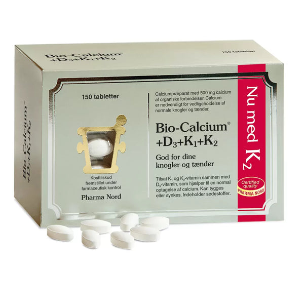 Bio-Calcium+D3+K1+K2. 150 tabletter